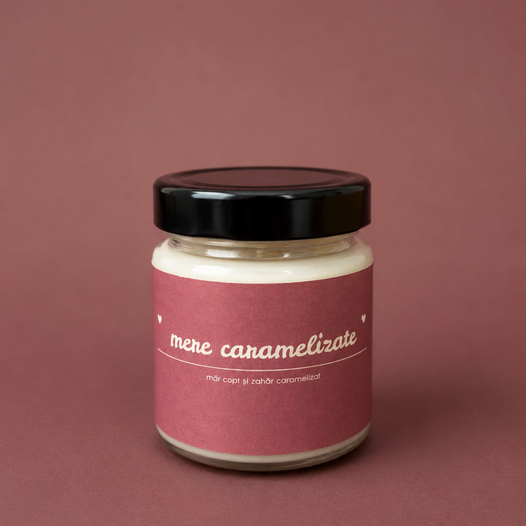 Mere caramelizate – lumânare cu aromă de măr copt și caramel